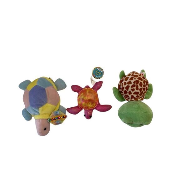 Lot of 3 Plush Turtles Stuffed Animal Sand Kids Zippy Toys Sea Life Ocean - Picture 4 of 15